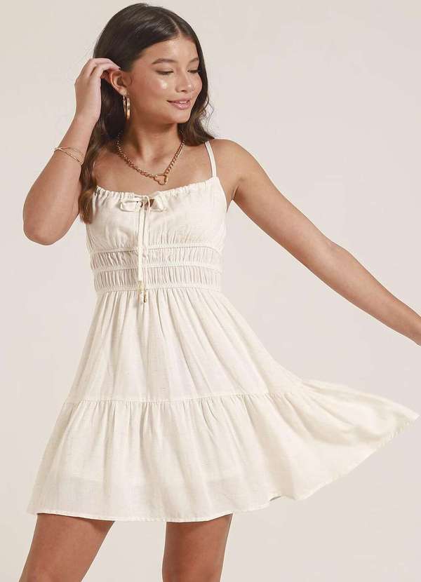 Poah Banana - Vestido Juvenil Menina Poah Banana Branco