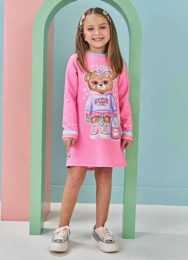 Kukiê - Vestido Kukiê Back To School Estampado Menina Estampado