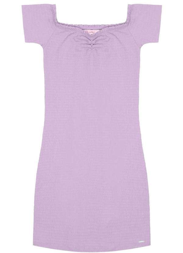 Dway - Vestido Lilás Canelado Elastano Infantil Dway Lilás