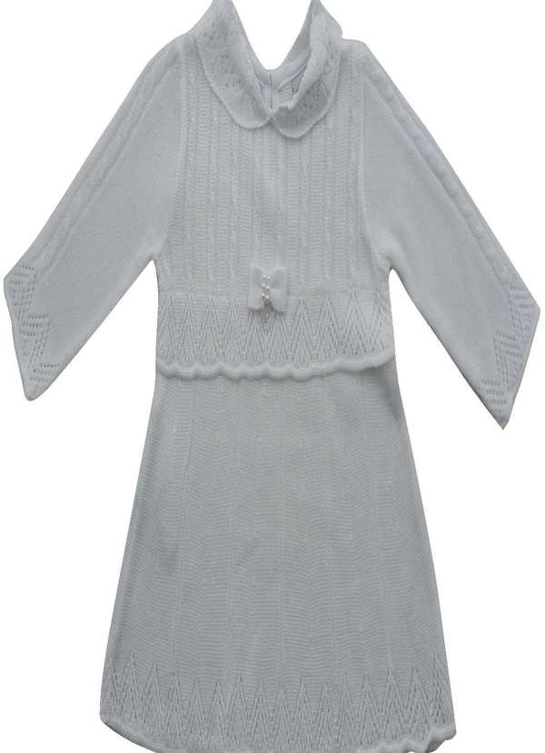 Noruega - Vestido Longo Branco Laço Infantil Noruega Branco