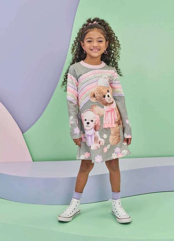 Infanti - Vestido Manga Longa Estampado Infanti Estampado