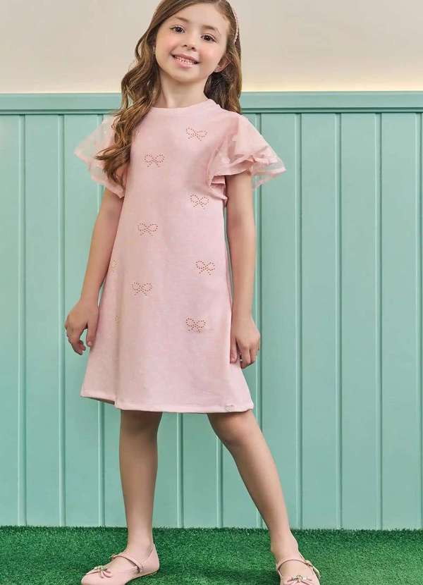 Kukiê - Vestido Menina Estampado Rosa Kukiê Rosa