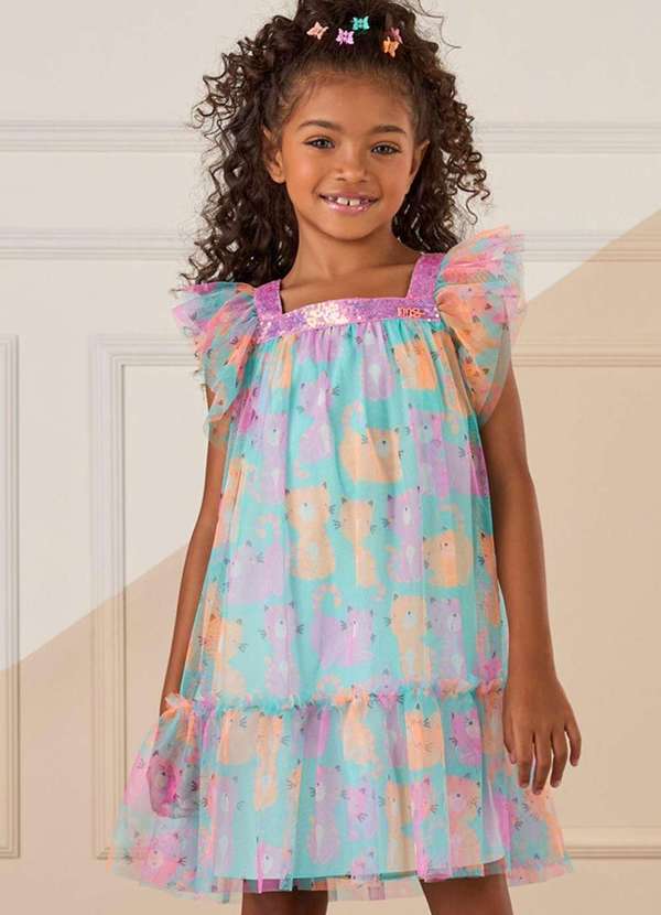 Mon Sucré - Vestido Menina Festa Estampado Monsucré Estampado