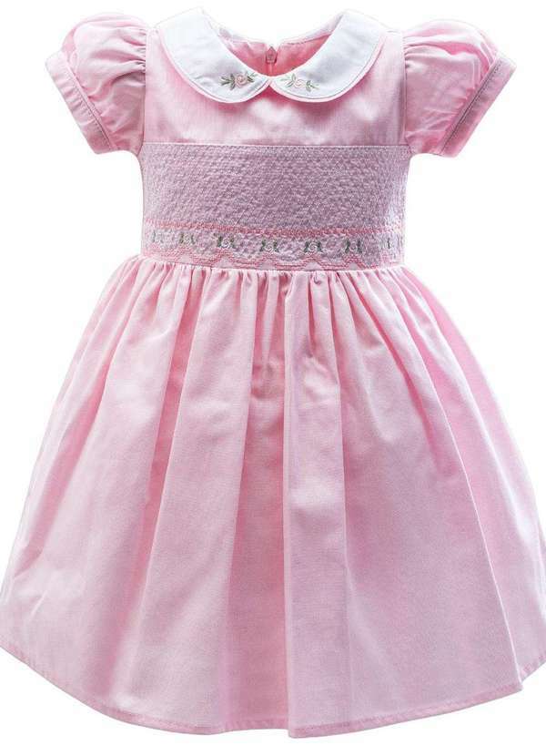 Anjos Baby - Vestido Menina Festa Rosa Anjos Baby Rosa