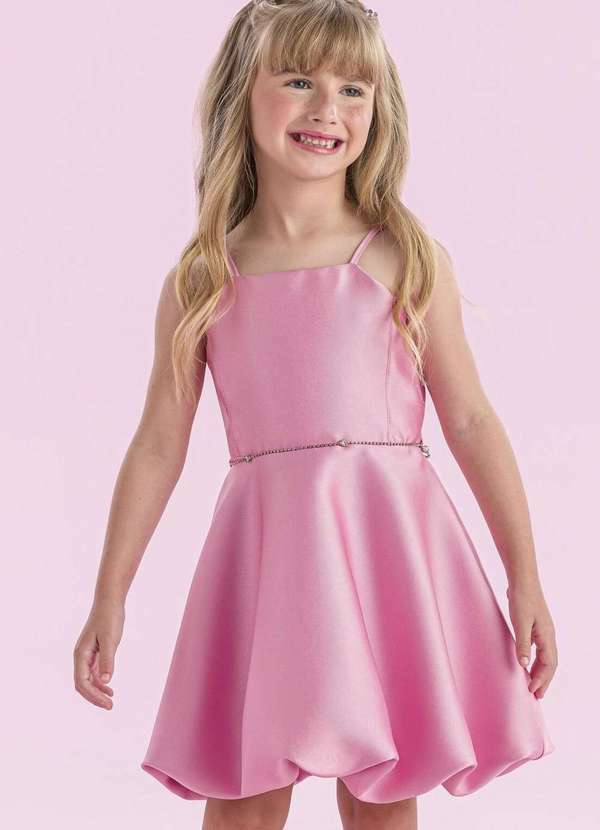Petit Cherie - Vestido Menina Festa Rosa Petit Cherie Rosa