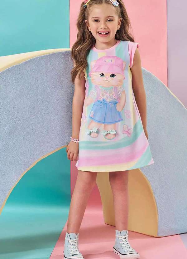 Kukiê - Vestido Menina Infantil Estampado Kukiê Estampado
