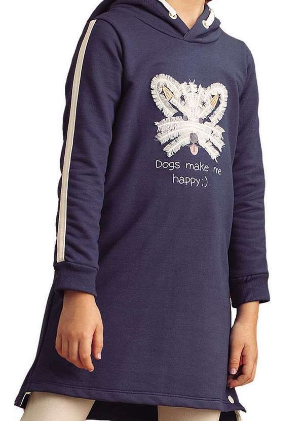 Bugbee - Vestido Ml Dogs Make Me Happy Marinho Bugbee Marinho 3