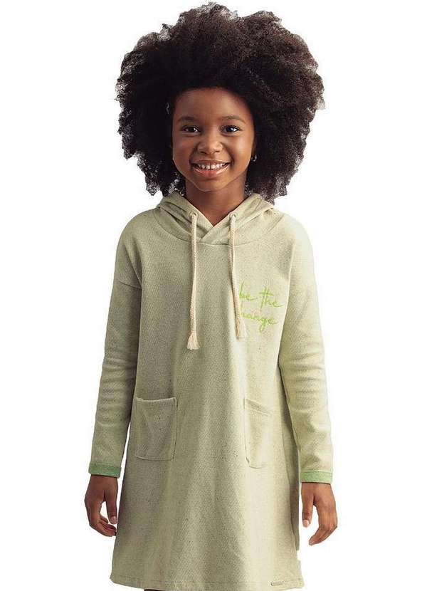 Bugbee - Vestido Ml Malha Jacquard Eco Verde Bugbee Verde