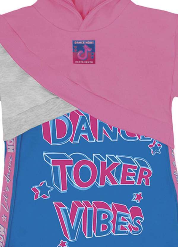 Catavento - Vestido Moletinho Blusão Toker Neon Catavento Azul e Rosa 3