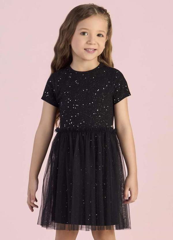 Mon Sucré - Vestido Preto com Tule da Mon Sucré Preto