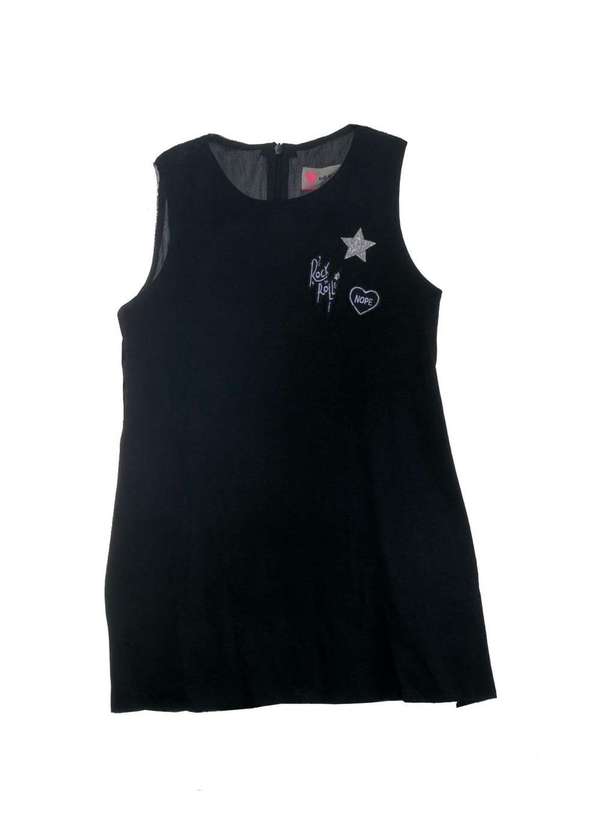Mini Us - Vestido Regata Rock And Roll Preto Mini Us Preto