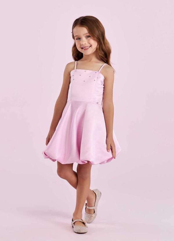 Petit Cherie - Vestido Rosa Infantil Petit Cherie Rosa