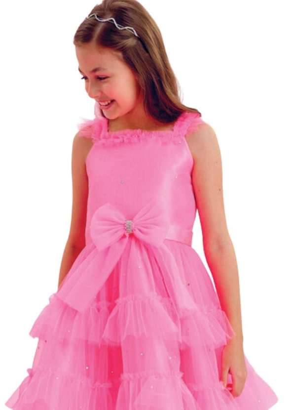 Petit Cherie - Vestido Rosa Pink Tule Infantil Petit Cherie Rosa