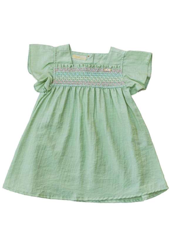 Vigat - Vestido Tecido Diferenciado com Leve Verde Vigat Verde