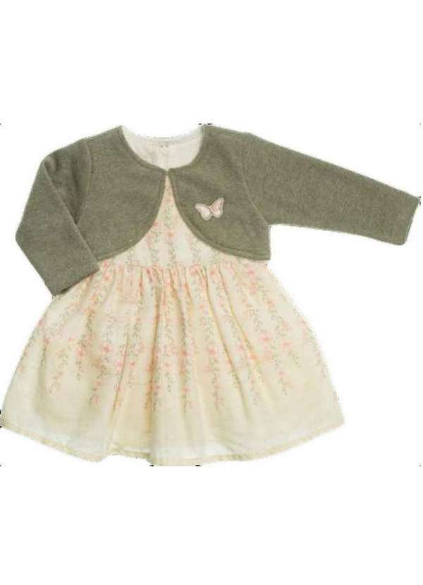 Anjos Baby - Vestido Tule Casaco Plush Infantil Anjos Baby Estampado