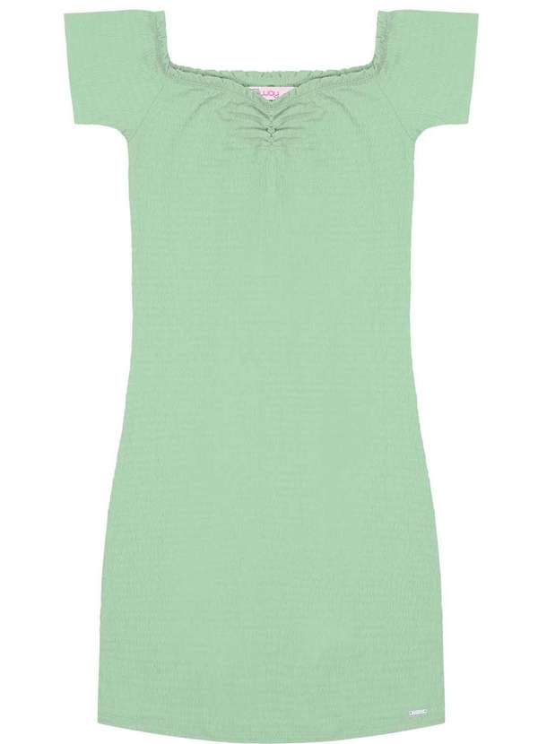 Dway - Vestido Verde Canelado Elastano Infantil Dway Verde