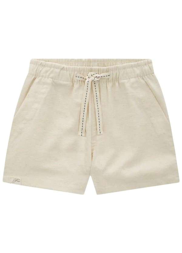 Johnny Fox - Bermuda em Linho Santorine Menino Johnny Fox Bege