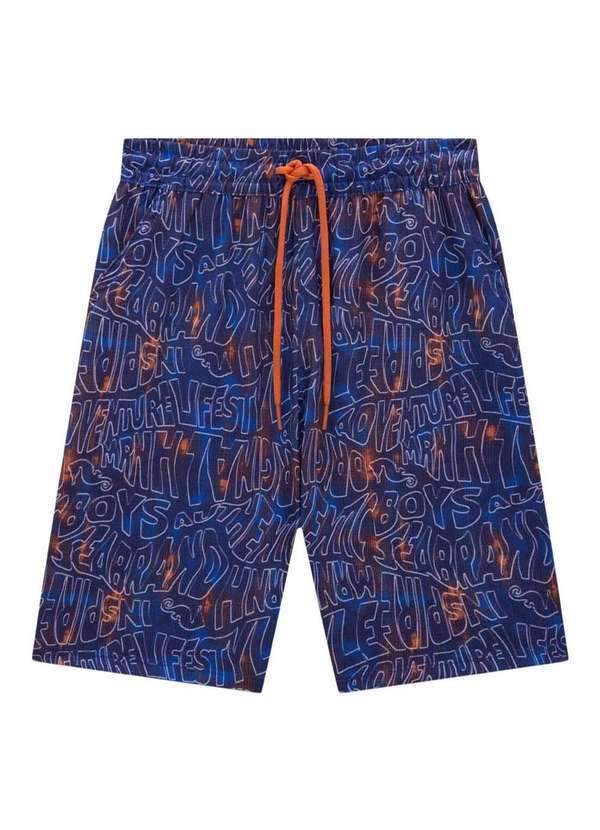 Onda Marinha - Bermuda em Nylon com Elastano Sublimado Onda Marinha Estampado