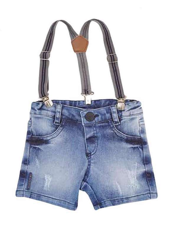 Ok e Pakita - Bermuda Infantil Jeans Ok & Pakita Jeans