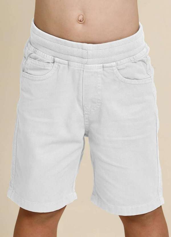 Banana Danger - Bermuda Sarja Essencial Color Branca Banana Danger Branco