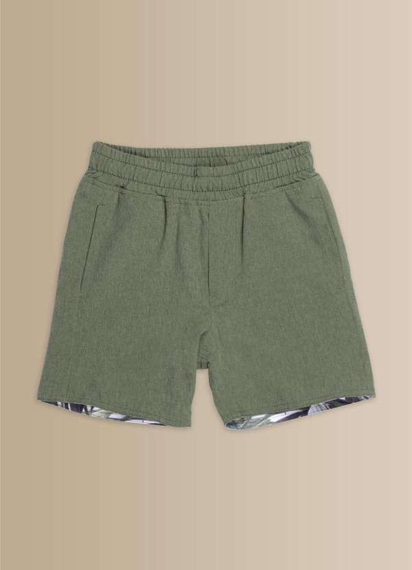 Banana Danger - Shorts Água Dupla Face Verde Militar Banana Danger Verde