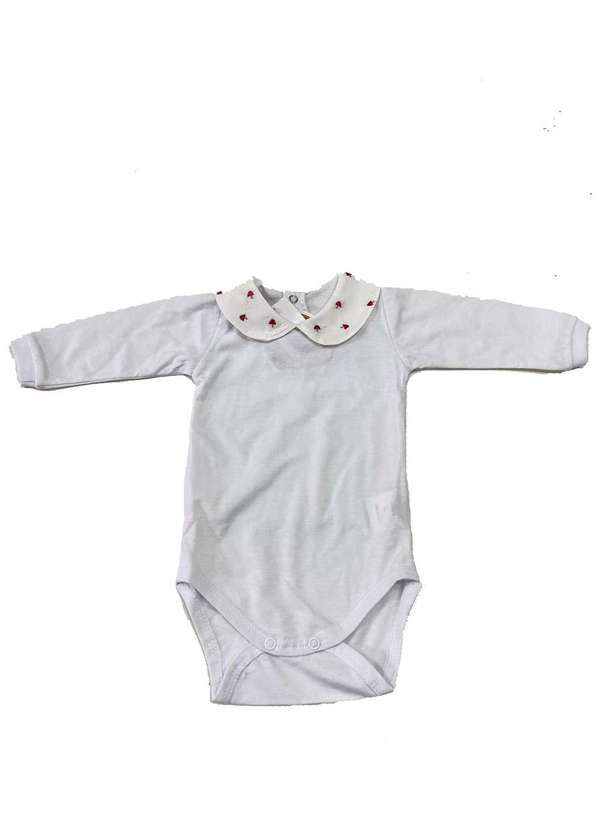Keko & Beka - Body Longo Branco Algodão Infantil Keko & Beka Branco