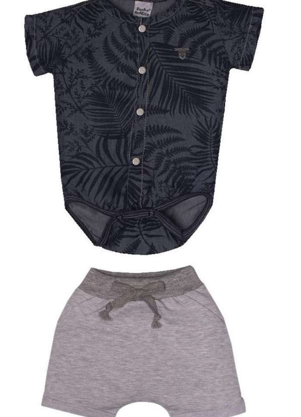 Sonho Mágico - Kit Body Bebe Cinza Palmeira Sonho Magico Cinza