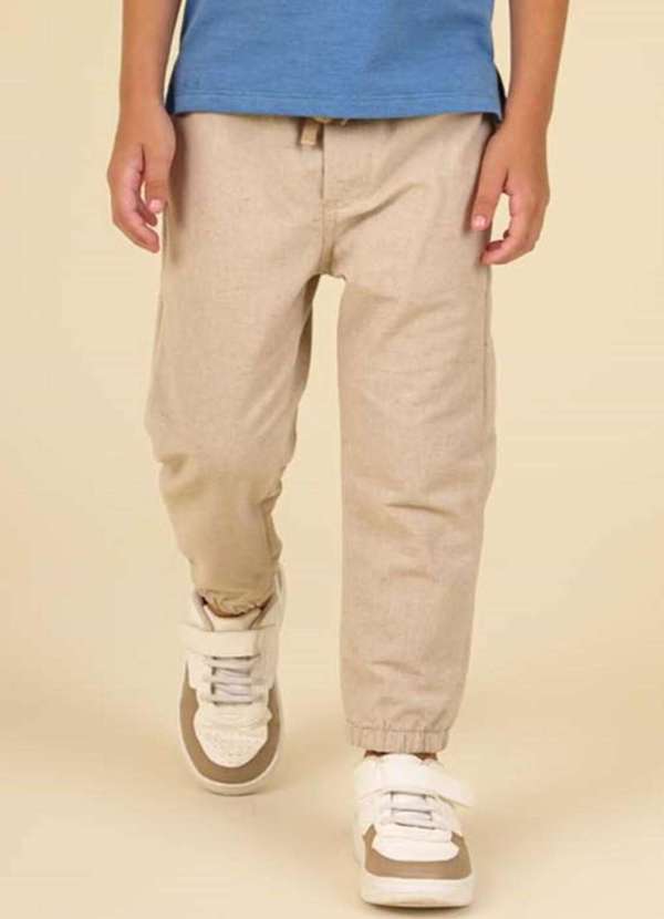 Ok e Pakita - Calça em Alfaiataria de Algodão Bege Ok & Friends Bege