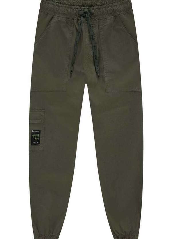 Johnny Fox - Calça Jogger Infantil Verde Militar Johnny Fox Verde
