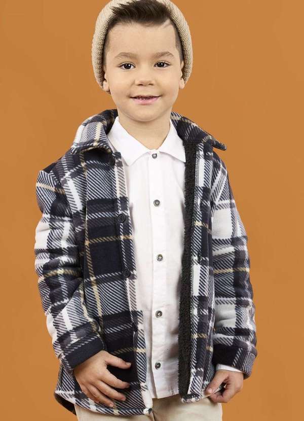 Ok e Pakita - Camisa Infantil Social Ok & Friends Branco