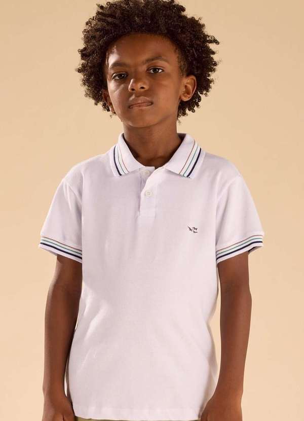 Fbr - Camisa Polo Branca Menino Fbr Branco