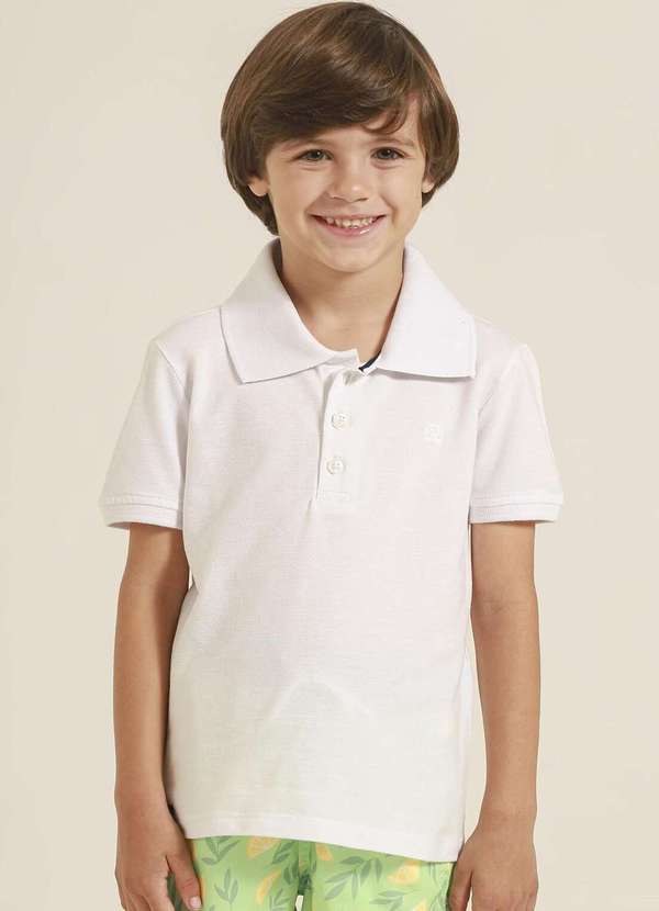 Banana Danger - Camisa Polo Infantil Branca Banana Danger Branco