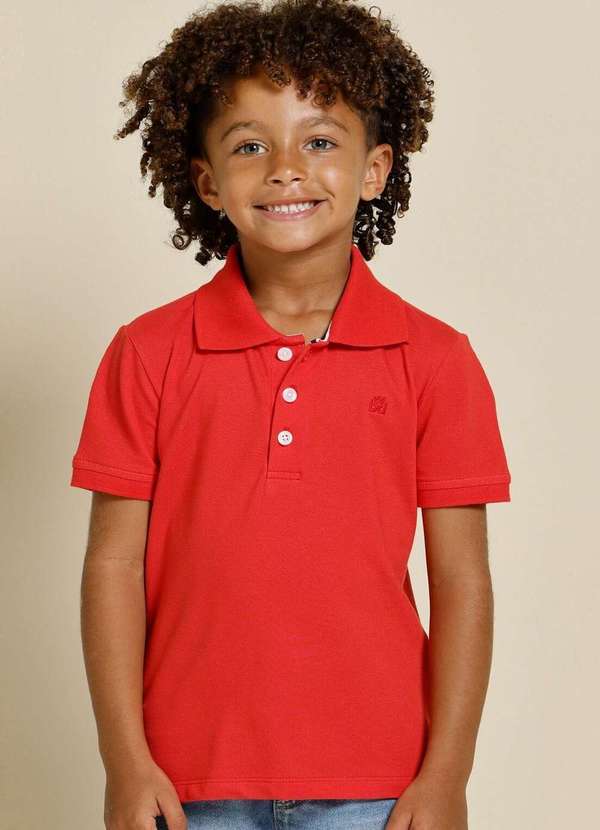 Banana Danger - Camisa Polo Infantil Vermelho Banana Danger Vermelho
