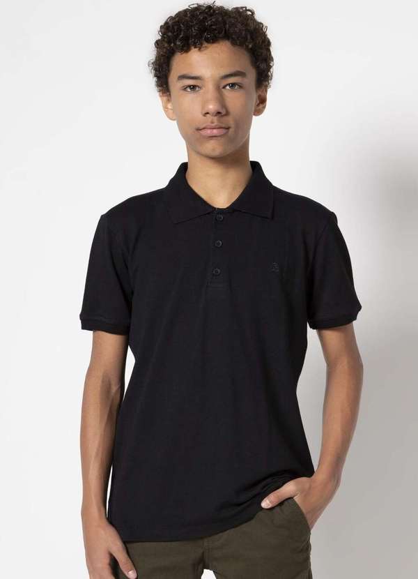 Banana Danger - Camisa Polo Preta Infantil Banana Danger Preto