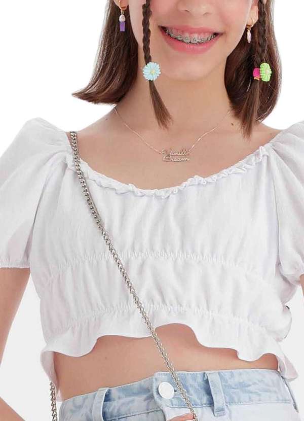 Vanilla Cream - Blusa Cropped Juvenil Cigana Branca Vanilla Cream Branco 2