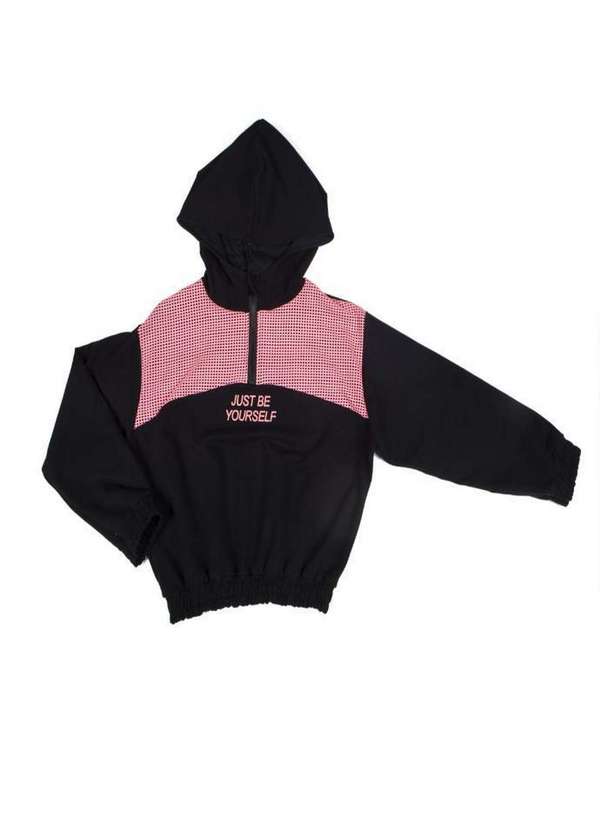 Have Fun - Blusa Infantil Moletom Preta Yourself Have Fun Preto