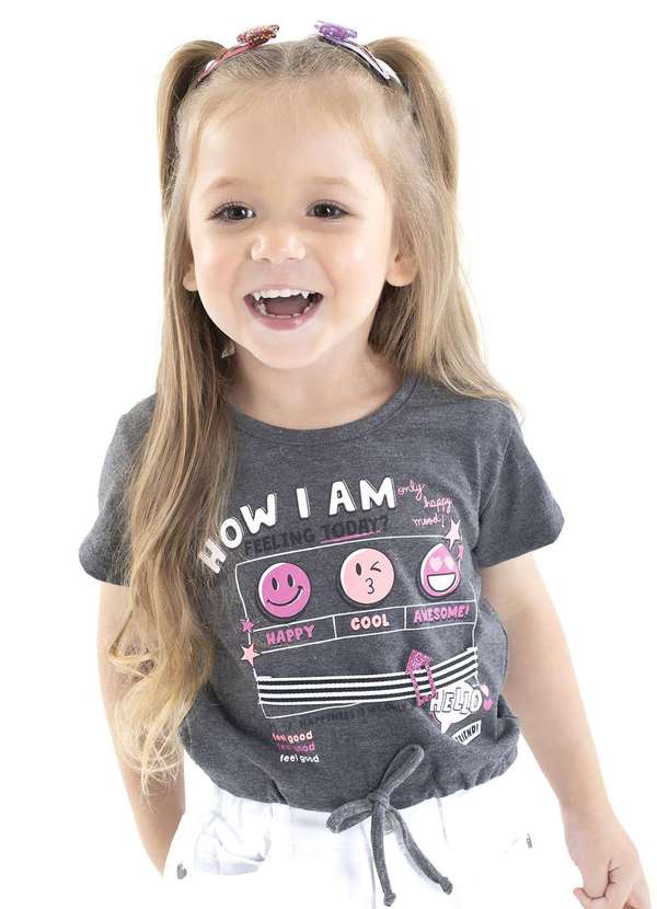 Serelepe - Blusa Manga Curta Infantil Mesclada Serelepe Mescla