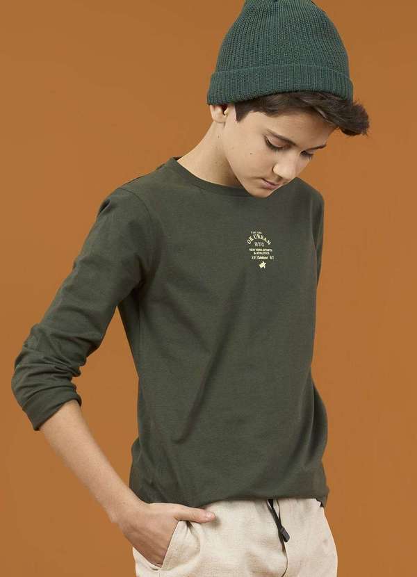 Ok e Pakita - Blusa Manga Longa Ok & Friends Verde Verde