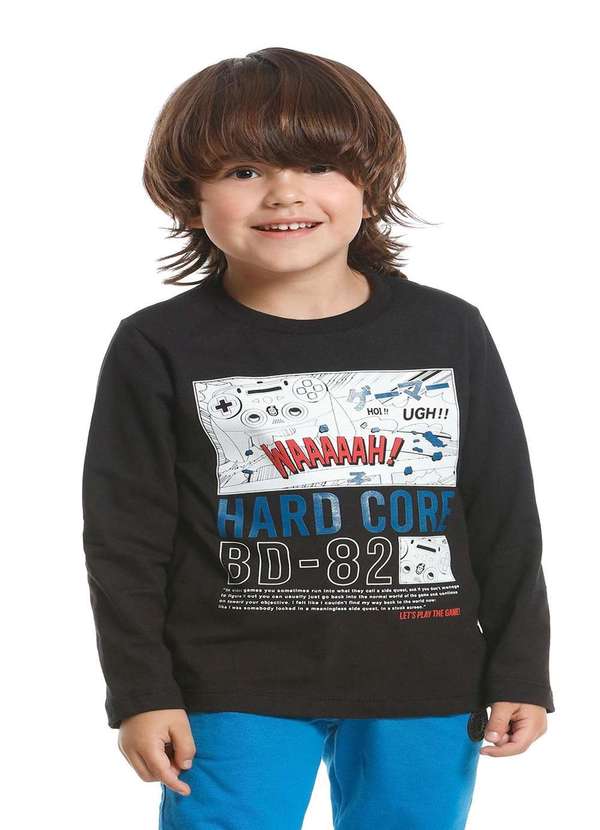 Banana Danger - Blusa Ml Infantil Preta Banana Danger Preto