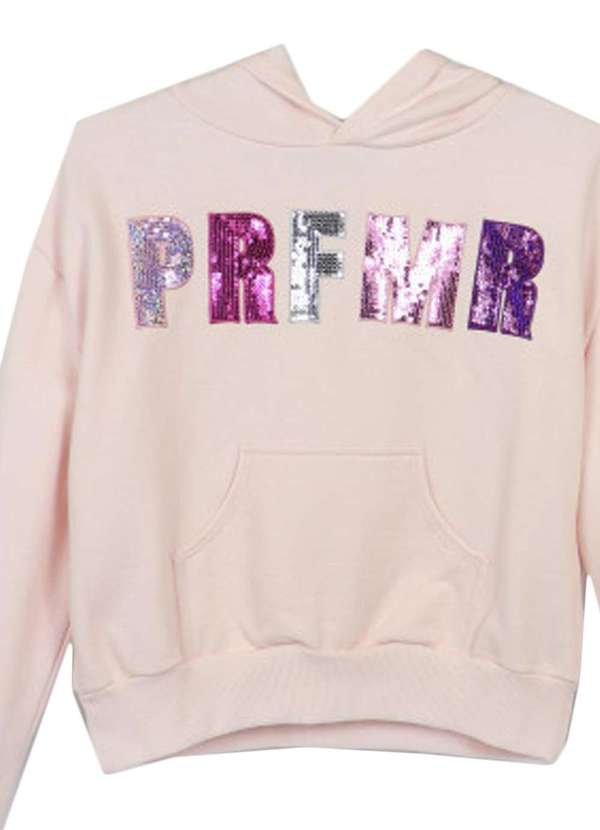 Pituchinhus - Blusa Moletom Rosa Paetê Perfumaria Rosa 3