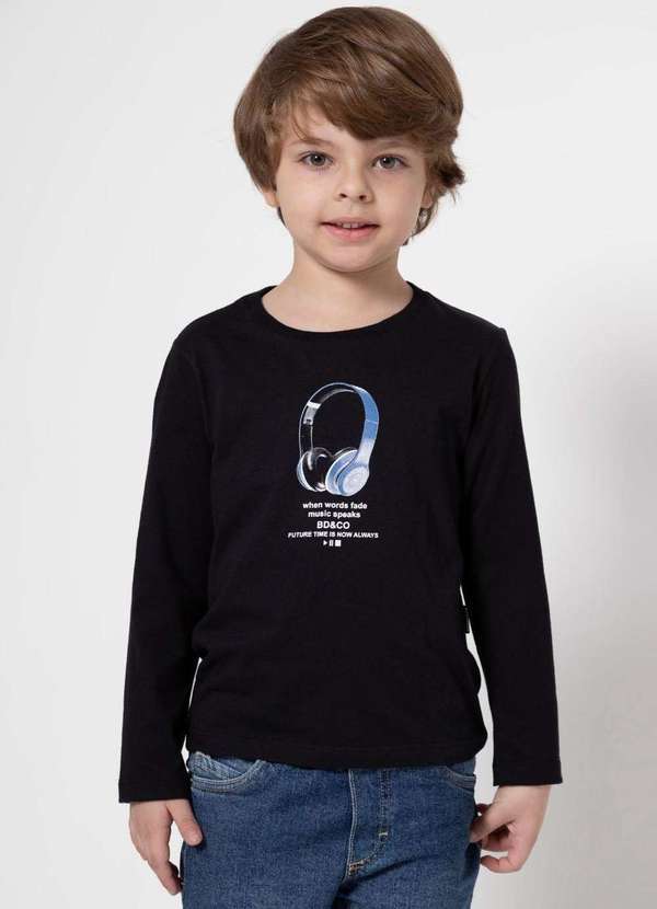 Banana Danger - Camiseta Creative Head Phone Manga Curta Banana Danger Preto