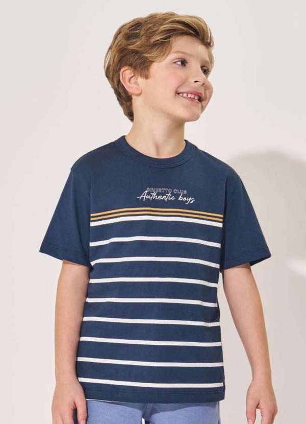 Divertto - Camiseta Infantil Azul Marinho Brandili Azul Marinho