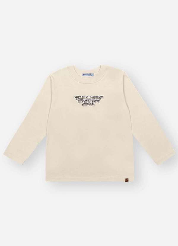 Divertto - Camiseta Infantil Manga Longa Off-White Brandili Off White