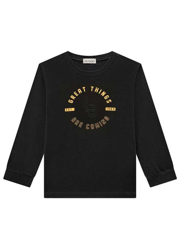 Lucboo - Camiseta Manga Longa Preto Lucboo Preto