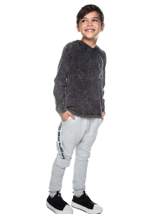 Have Fun - Camiseta Meia Malha Estonada Have Fun Cinza