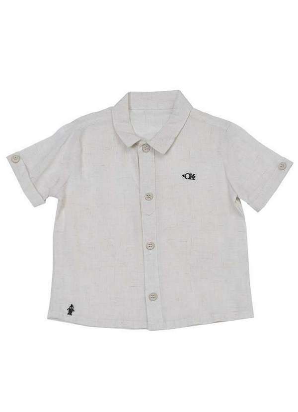 Ok e Pakita - Camiseta Viscose Linho Off White Ok & Pakita Bege 1