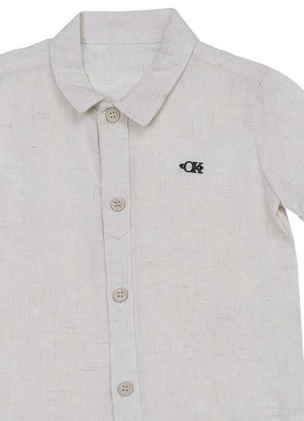 Ok e Pakita - Camiseta Viscose Linho Off White Ok & Pakita Bege 2