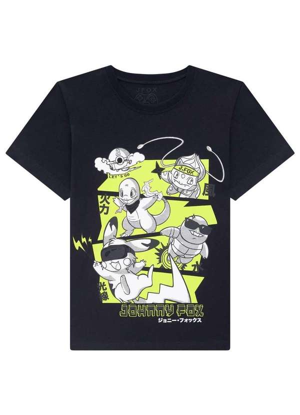 Johnny Fox - Ccamiseta Infantil Estampada Manga Curta Johnny Fox Preto 3
