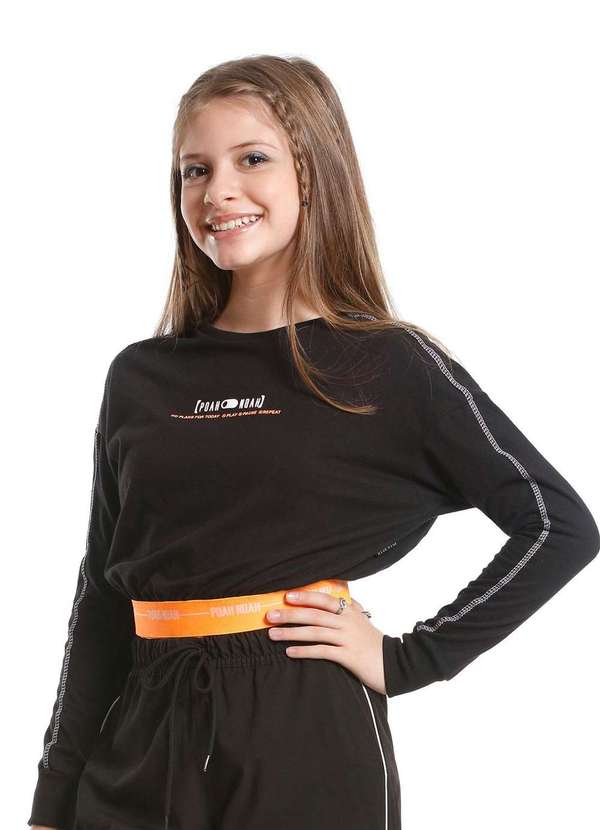 Poah Banana - Cropped Infantil Preto Poah Noah Preto