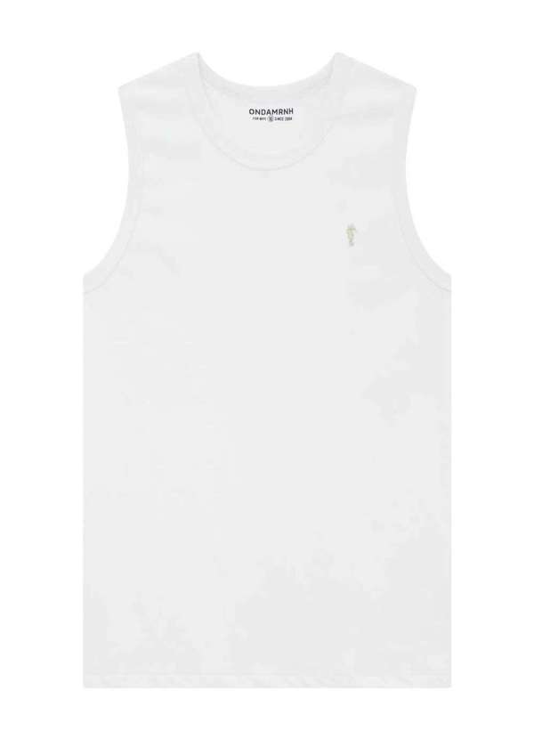 Easy Onda Marinha - Regata em Meia Malha Branca Easy Onda Marinha Branco